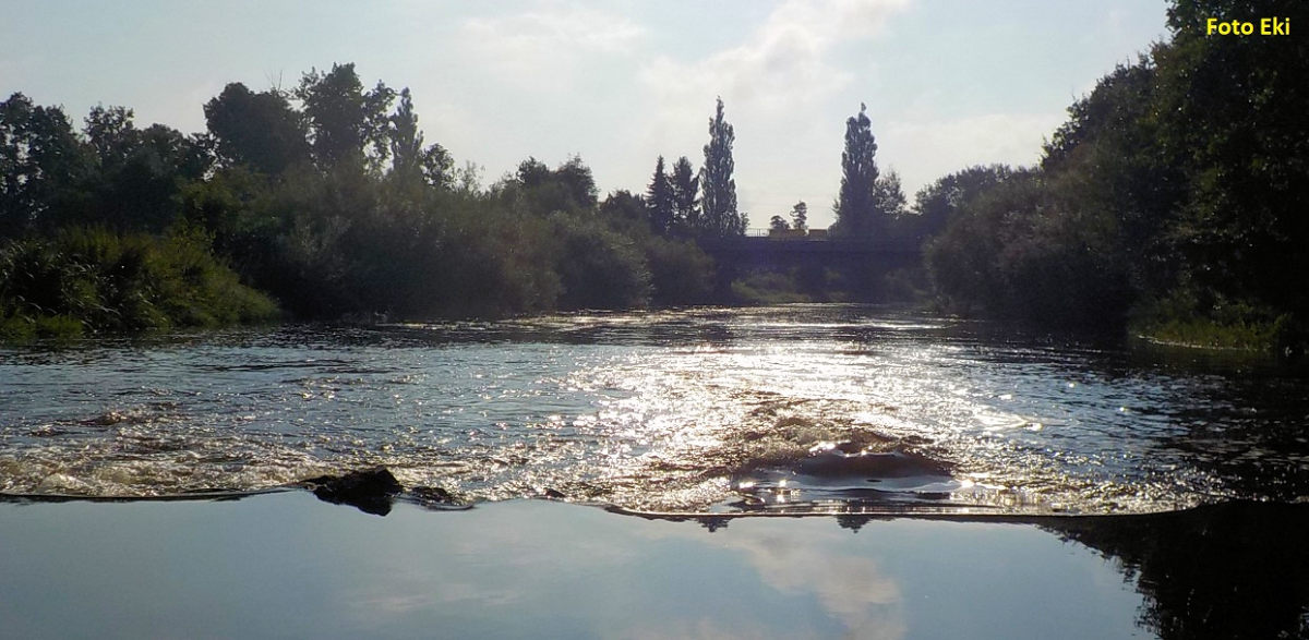 rkm 234,3 Stupeň za Tršnicí za nízkého stavu 2,3 m3/s ze Skalky rkm 234,3 Stupeň za Tršnicí za nízkého stavu 2,3 m3/s ze Skalky