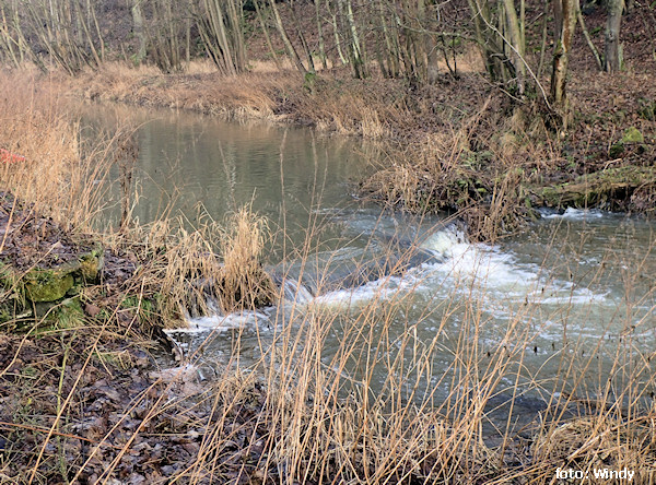 rkm. 3,9 Zbytky rozbořeného jezu nad Josefodolem