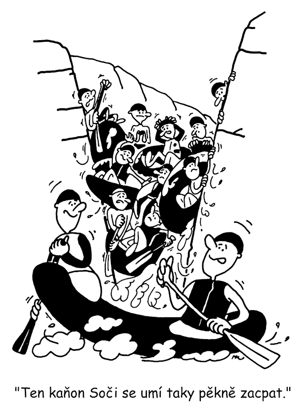 Ten kaňon Soči se umí taky pěkně zacpat.