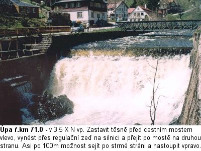 rkm 71,0 Jez pod Pecí rkm 71,0 Jez pod Pecí