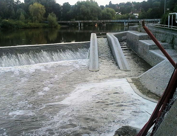 Nová propust na jezu Černošice