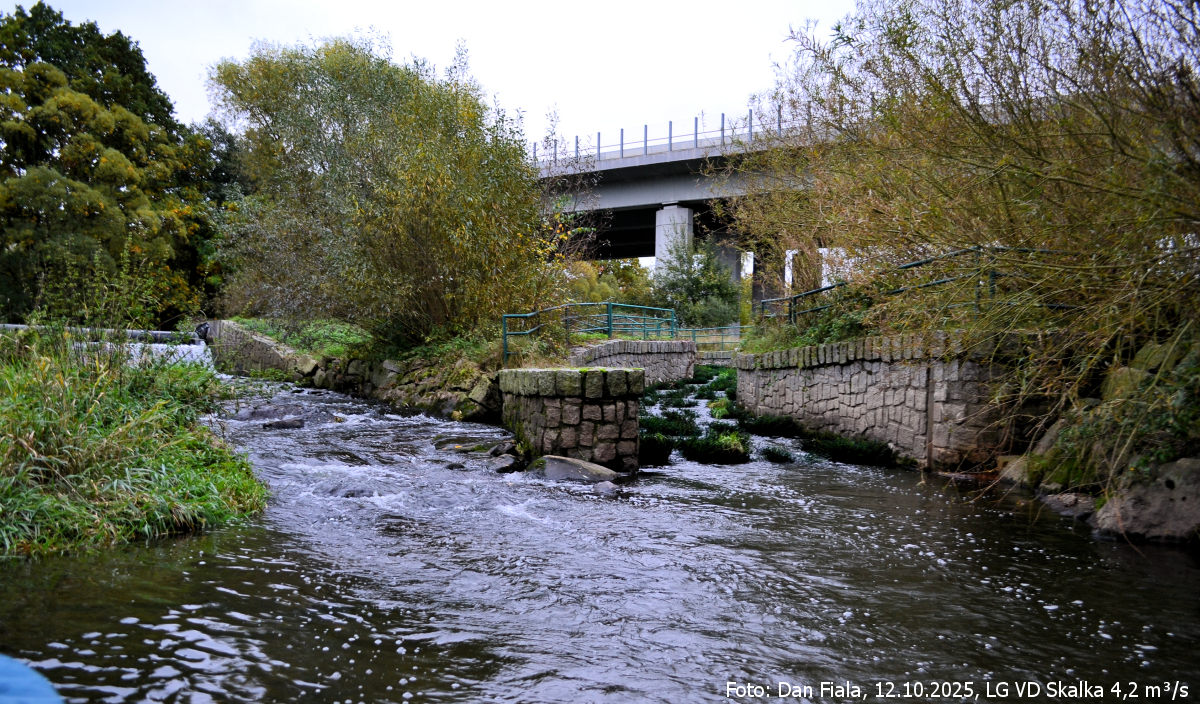rkm. 237,1 Jindřichov za 4,2 m3/s VN Skalka 12.10.2025