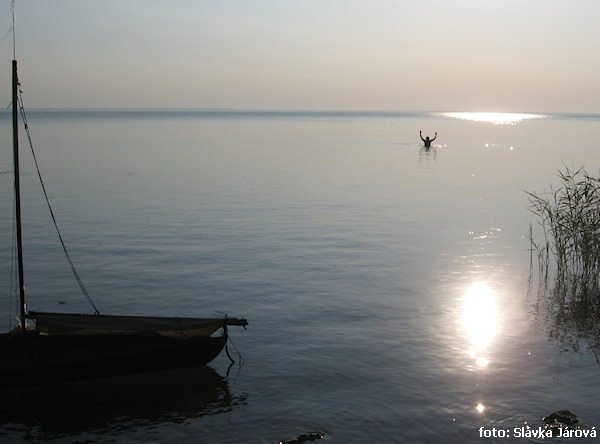 Ranní koupel na poloostrově Tihany Ranní koupel na poloostrově Tihany