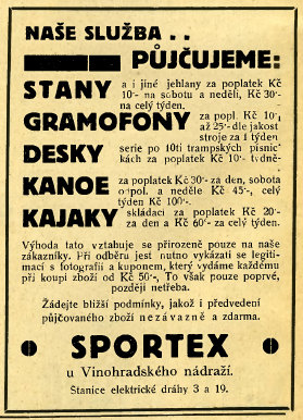 Inzerát Sportexu