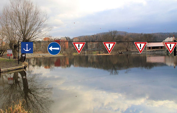 Vizualizace značení nad jezem Vizualizace značení nad jezem