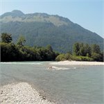 Stupeň z kamenů u Kössen 08/2025, 23 m3/s Hutte