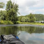 Ostravice pod vodočtem Slezská Ostrava 2024, 4,5 m3/s