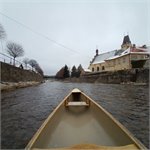 Smědá u vodočtu ve Frýdlantu 01/2025, 5m3/s Frýdlant