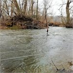  POZOR!!! Ohradník s dráty přes celé koryto řeky, pod peřejí  je třeba včas přistát!! 4,4 m3/s (2.3.2019)